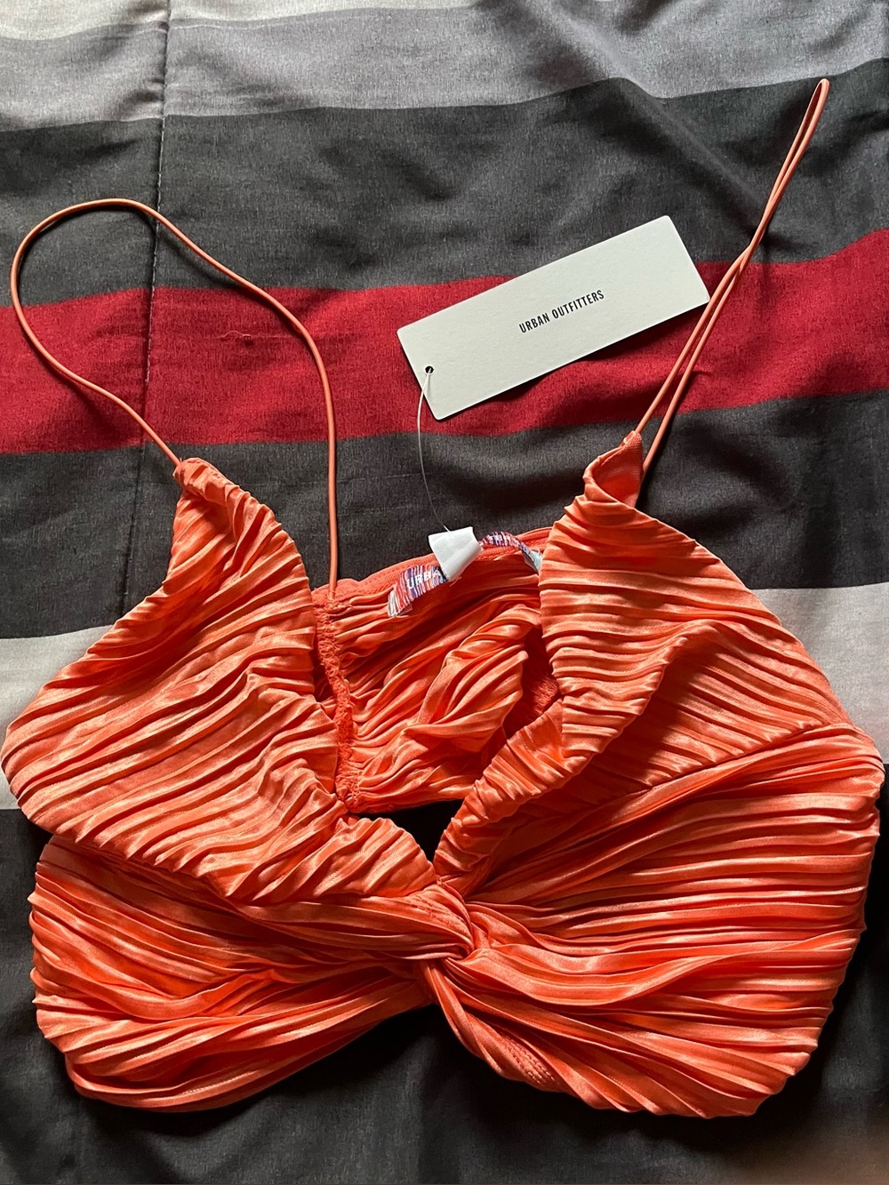 Urban Outfitters Orange Pleated Twist-Front Camisole